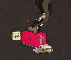 Preview wallpaper toaster, smoke, vector