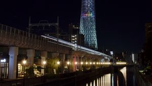 Preview wallpaper tokyo skytree, tower, tokyo, japan, night