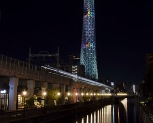 Preview wallpaper tokyo skytree, tower, tokyo, japan, night