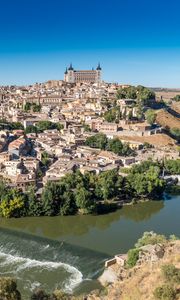 Preview wallpaper toledo, spain, river, panorama