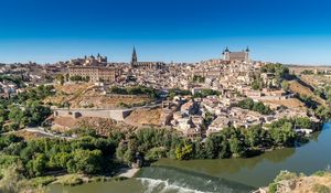 Preview wallpaper toledo, spain, river, panorama