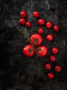 Preview wallpaper tomatoes, vegetables, branch, surface