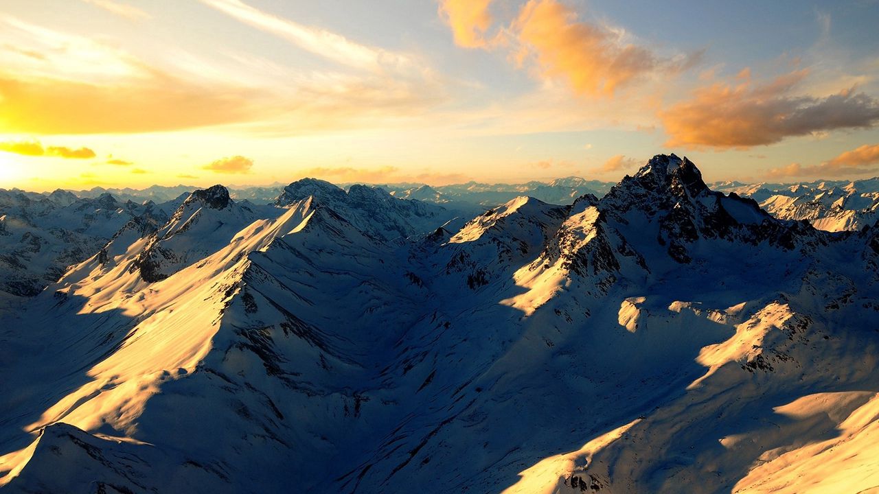 Wallpaper tops, mountains, snow, shades
