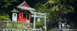 Preview wallpaper torii gate, building, pagoda, fence, architecture, asia