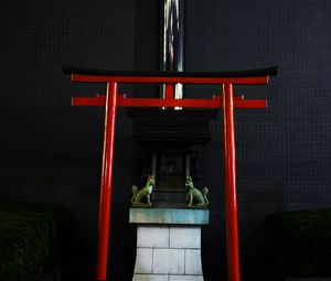 Preview wallpaper torii gate, dogs, architecture, japan