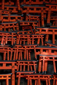 Preview wallpaper torii gate, gate, hieroglyphs, red, japan