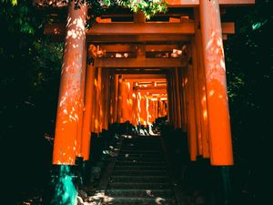 Preview wallpaper torii, gate, japan, stairs