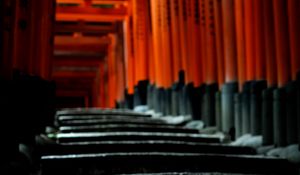 Preview wallpaper torii gate, japan, steps, blur