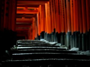 Preview wallpaper torii gate, japan, steps, blur