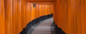 Preview wallpaper torii gate, path, turn, lantern