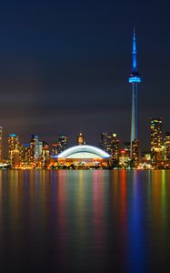 Preview wallpaper toronto, skyscrapers, night, panorama