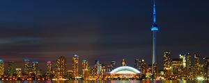 Preview wallpaper toronto, skyscrapers, night, panorama