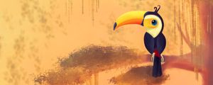 Preview wallpaper toucan, bird, art, tree, branch