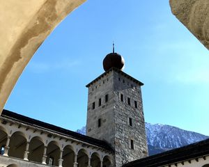 Preview wallpaper tower, arches, balconies, architecture