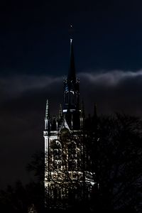 Preview wallpaper tower, architecture, backlight, night, dark