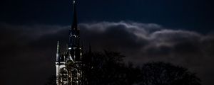 Preview wallpaper tower, architecture, backlight, night, dark