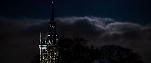 Preview wallpaper tower, architecture, backlight, night, dark