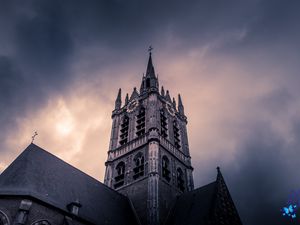 Preview wallpaper tower, architecture, building, sky, bottom view