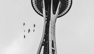 Preview wallpaper tower, architecture, bw