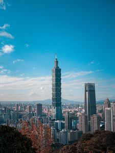 Preview wallpaper tower, architecture, city, buildings, sky