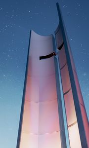 Preview wallpaper tower, architecture, construction, modern, starry sky