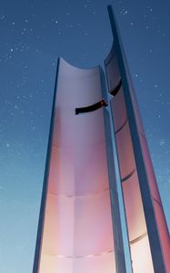 Preview wallpaper tower, architecture, construction, modern, starry sky