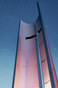 Preview wallpaper tower, architecture, construction, modern, starry sky