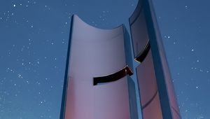 Preview wallpaper tower, architecture, construction, modern, starry sky