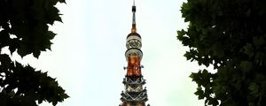 Preview wallpaper tower, architecture, spire, trees