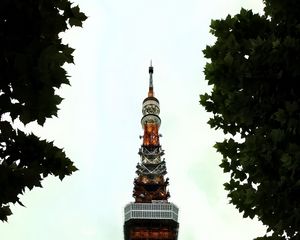 Preview wallpaper tower, architecture, spire, trees