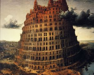 Preview wallpaper tower, babylon, painting, creative