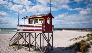 Preview wallpaper tower, beach, sand, sea, summer