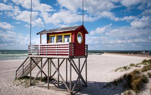 Preview wallpaper tower, beach, sand, sea, summer