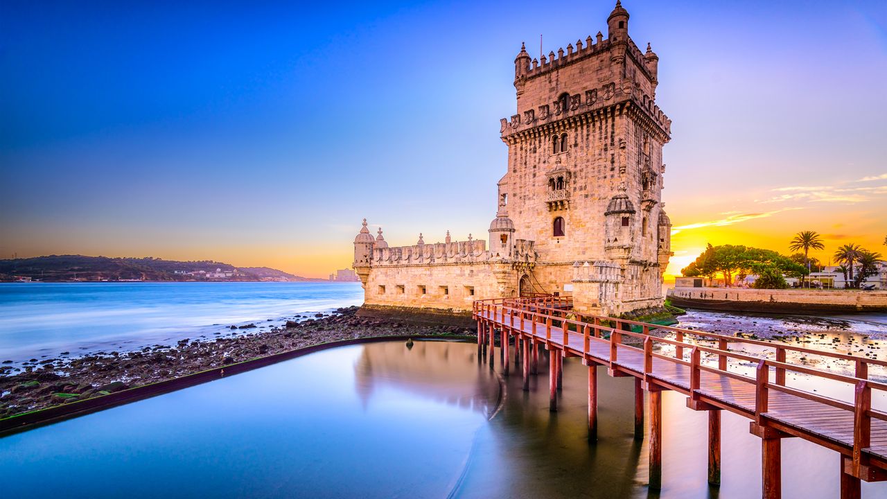 Wallpaper tower, bridge, belem, lisbon, portugal