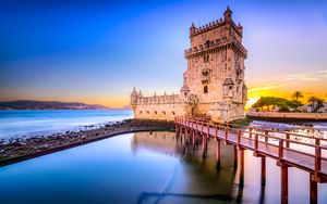 Preview wallpaper tower, bridge, belem, lisbon, portugal