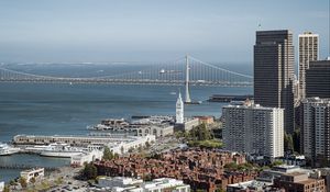 Preview wallpaper tower, bridge, buildings, city
