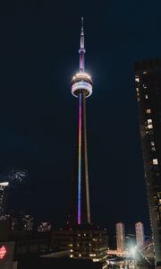 Preview wallpaper tower, building, architecture, backlight, city, night