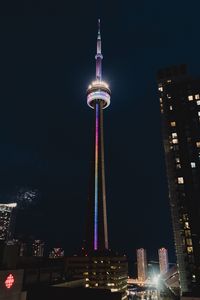 Preview wallpaper tower, building, architecture, backlight, city, night