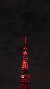 Preview wallpaper tower, building, architecture, backlight, red