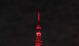 Preview wallpaper tower, building, architecture, backlight, red
