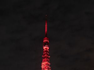 Preview wallpaper tower, building, architecture, backlight, red