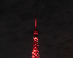 Preview wallpaper tower, building, architecture, backlight, red