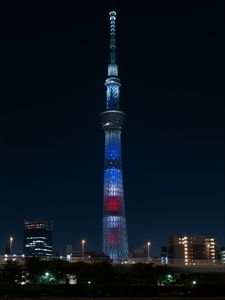 Preview wallpaper tower, building, architecture, city, backlight, night