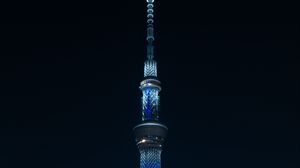 Preview wallpaper tower, building, architecture, city, backlight, night