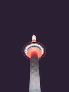 Preview wallpaper tower, building, architecture, backlight, night
