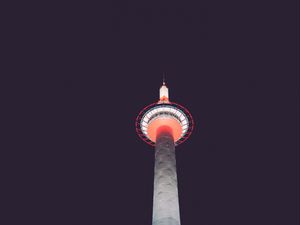 Preview wallpaper tower, building, architecture, backlight, night