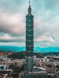 Preview wallpaper tower, building, architecture, city, taipei, taiwan