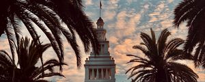 Preview wallpaper tower, building, architecture, palm trees