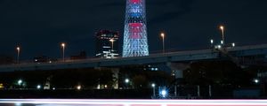 Preview wallpaper tower, building, architecture, backlight, night city