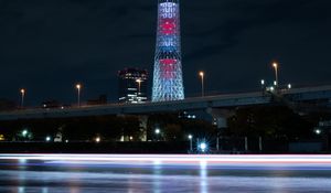 Preview wallpaper tower, building, architecture, backlight, night city